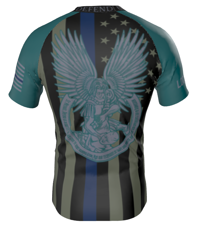 Blue Line St. Michael the Grappler Rash Guard